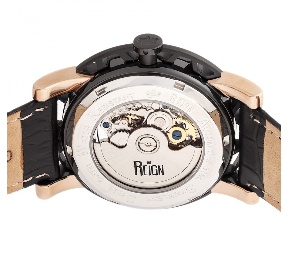 Image 889866_ALTMORE6.jpg, Product 889-866 / Price $207.66, Reign Stavros Automatic Skeleton Leather-Band Watch from Reign on TSC.ca's Jewellery department