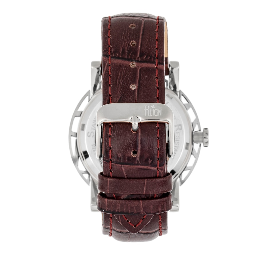 Image 889866_ALTMORE7.jpg, Product 889-866 / Price $207.66, Reign Stavros Automatic Skeleton Leather-Band Watch from Reign on TSC.ca's Jewellery department