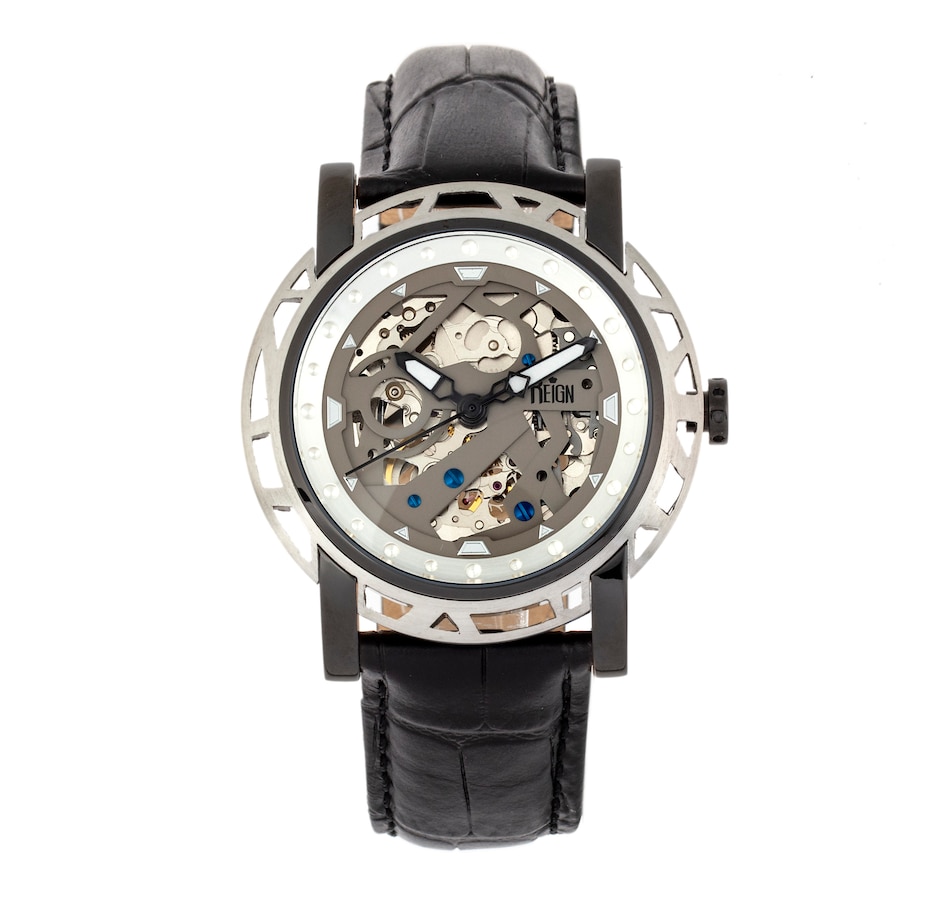 Image 889866_ST01.jpg, Product 889-866 / Price $207.66, Reign Stavros Automatic Skeleton Leather-Band Watch from Reign on TSC.ca's Jewellery department