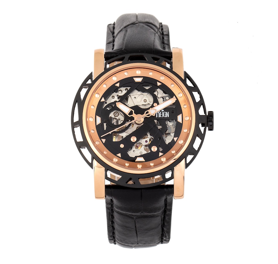 Image 889866_ST02.jpg, Product 889-866 / Price $207.66, Reign Stavros Automatic Skeleton Leather-Band Watch from Reign on TSC.ca's Jewellery department
