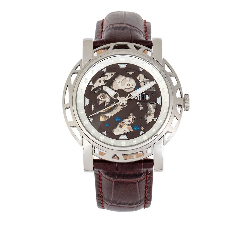 Image 889866_ST03.jpg, Product 889-866 / Price $207.66, Reign Stavros Automatic Skeleton Leather-Band Watch from Reign on TSC.ca's Jewellery department