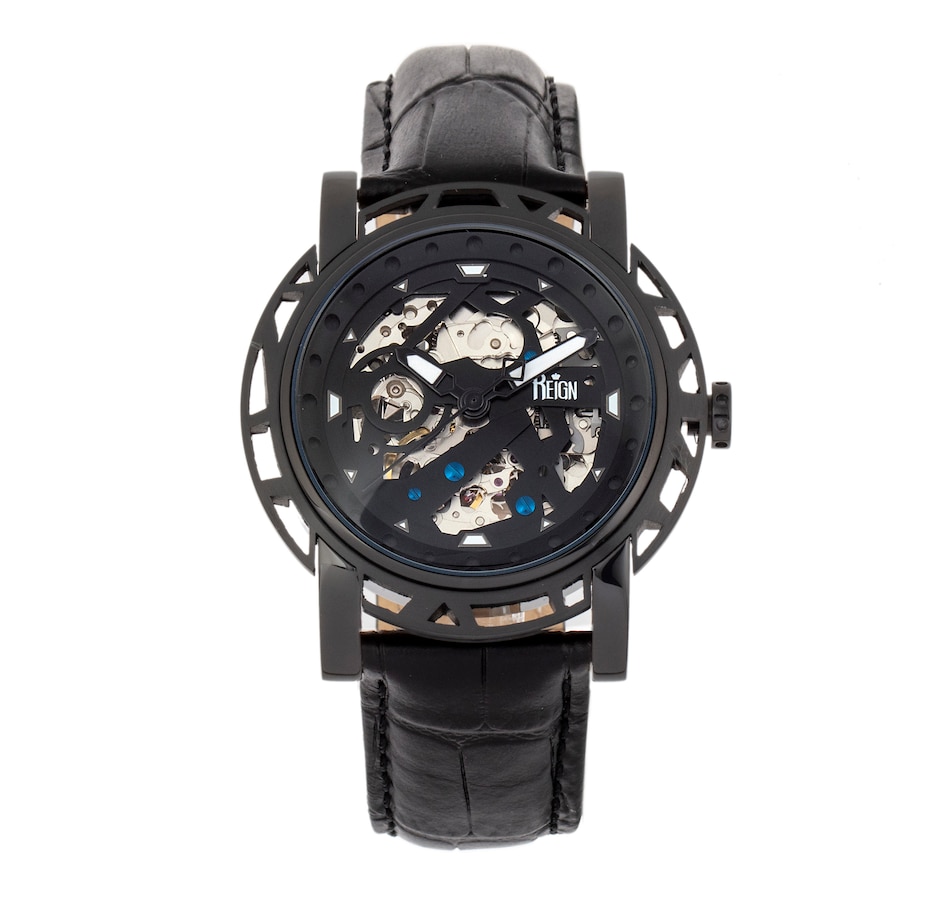 Image 889866_ST05.jpg, Product 889-866 / Price $207.66, Reign Stavros Automatic Skeleton Leather-Band Watch from Reign on TSC.ca's Jewellery department