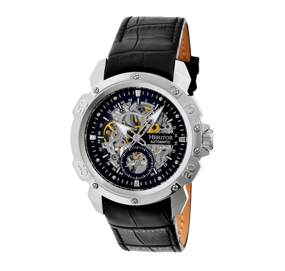 Image 889869_ST03.jpg, Product 889-869 / Price $153.20, Heritor Automatic Conrad Skeleton Leather-Band Watch from Heritor on TSC.ca's Jewellery department
