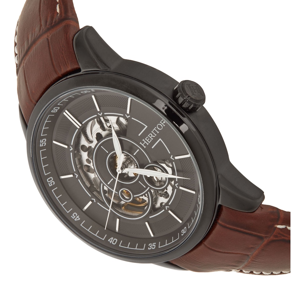 Image 889872_ALTMORE5.jpg, Product 889-872 / Price $143.05 - $152.74, Heritor Automatic Davies Semi-Skeleton Leather-Band Watch from Heritor on TSC.ca's Jewellery department