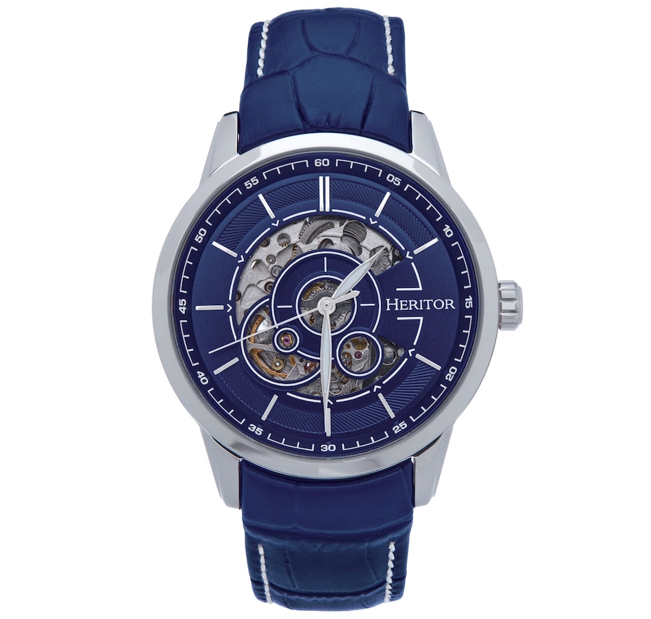 Image 889872_ST01.jpg, Product 889-872 / Price $143.05 - $152.74, Heritor Automatic Davies Semi-Skeleton Leather-Band Watch from Heritor on TSC.ca's Jewellery department