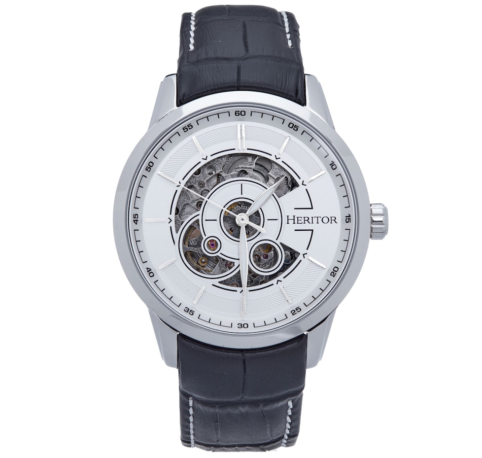 Image 889872_ST03.jpg, Product 889-872 / Price $143.05 - $152.74, Heritor Automatic Davies Semi-Skeleton Leather-Band Watch from Heritor on TSC.ca's Jewellery department