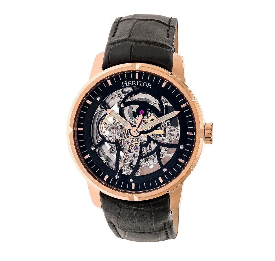 Image 889880_ST01.jpg, Product 889-880 / Price $161.84, Heritor Automatic Ryder Skeleton Leather-Band Watch from Heritor on TSC.ca's Jewellery department