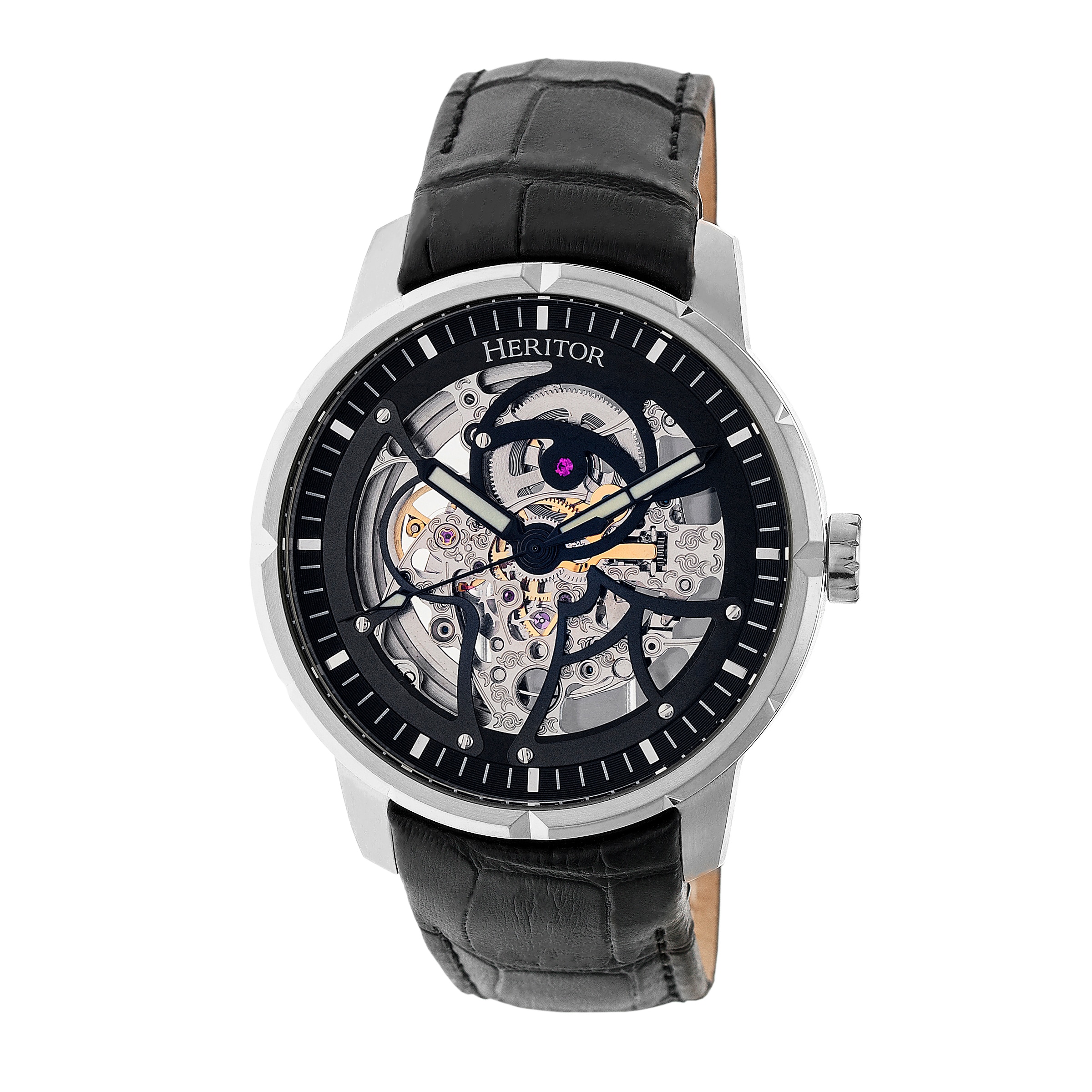 Jewellery Watches Heritor Automatic Ryder Skeleton Leather Band Watch TSC Online Shopping for Canadians