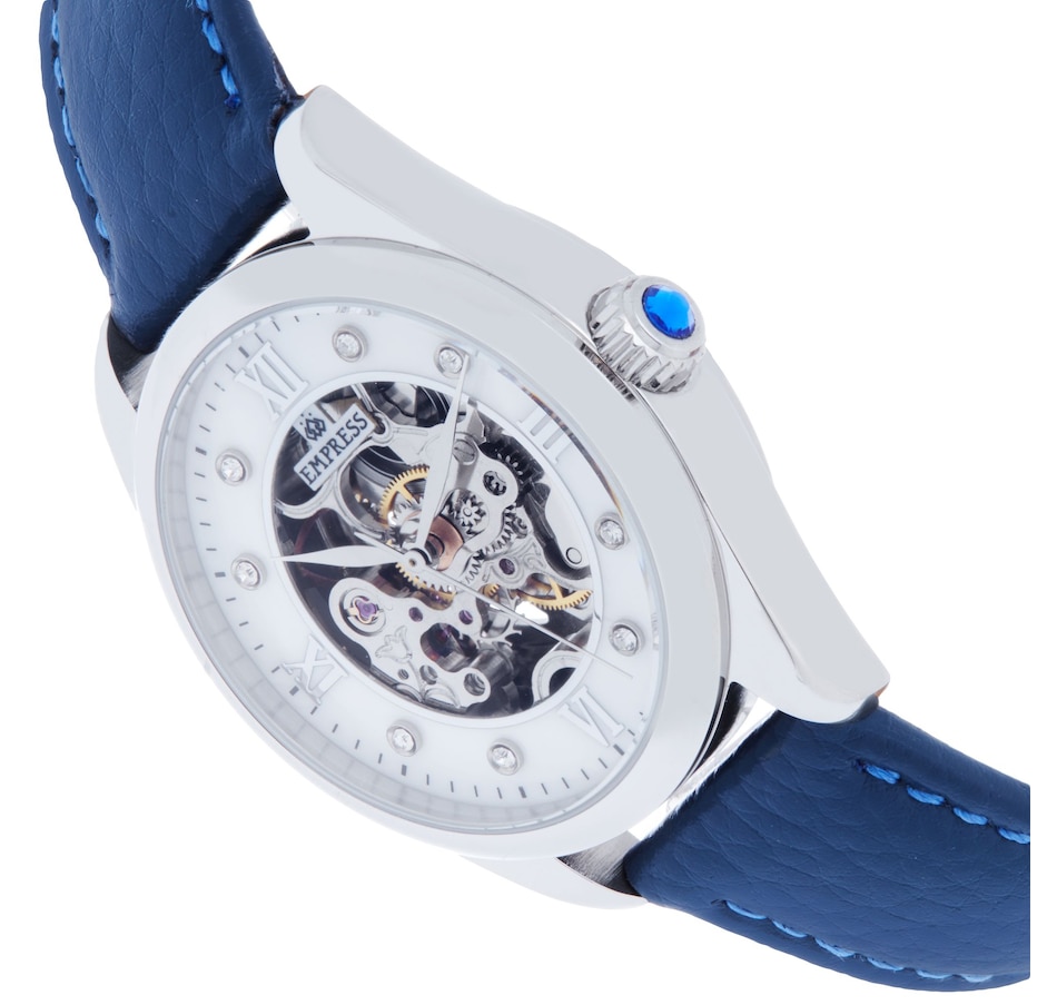 Image 889886_ALTMORE2.jpg, Product 889-886 / Price $163.04, Empress Magnolia Automatic MOP Skeleton Dial Leather-Band Watch from Empress on TSC.ca's Jewellery department