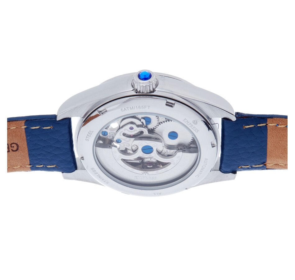 Image 889886_ALTMORE3.jpg, Product 889-886 / Price $163.04, Empress Magnolia Automatic MOP Skeleton Dial Leather-Band Watch from Empress on TSC.ca's Jewellery department