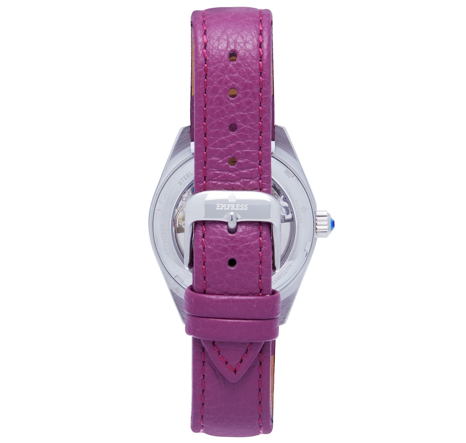 Image 889886_ALTMORE4.jpg, Product 889-886 / Price $163.04, Empress Magnolia Automatic MOP Skeleton Dial Leather-Band Watch from Empress on TSC.ca's Jewellery department