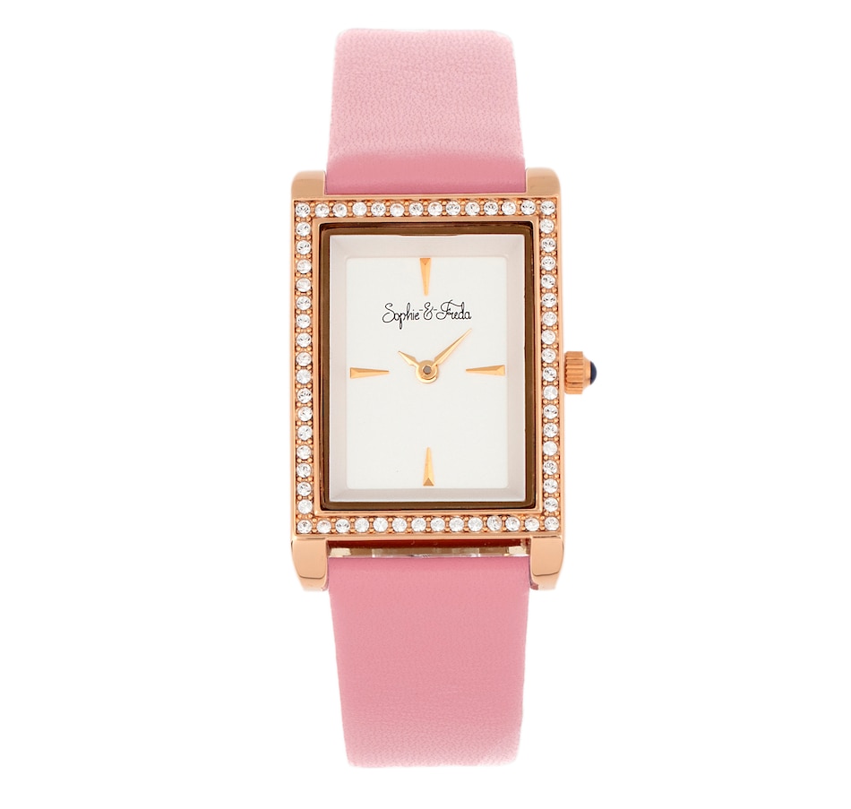 Image 889893_ST01.jpg, Product 889-893 / Price $101.50 - $109.34, Sophie and Freda Wilmington Leather-Band Watch w/Swarovski Crystals from Sophie and Freda on TSC.ca's Jewellery department