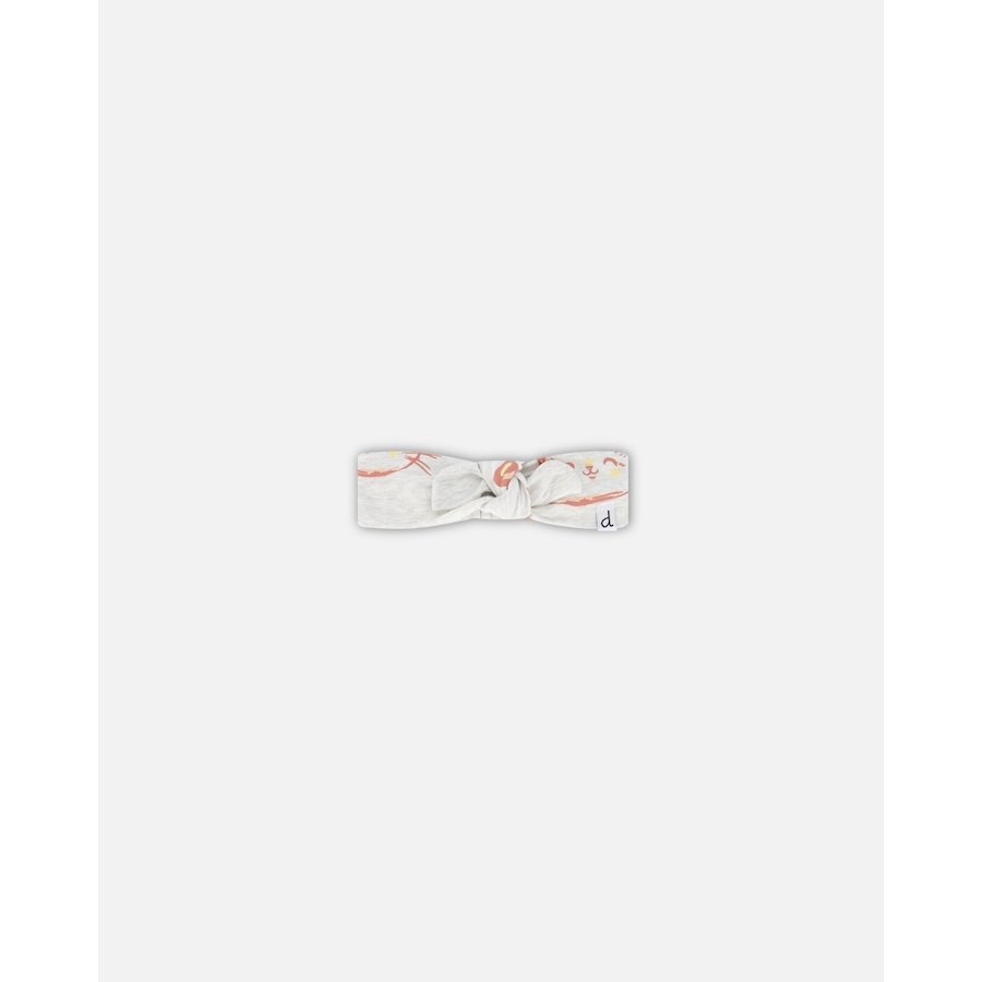 Image 890609.jpg, Product 890-609 / Price $14.00, Organic Cotton Headband Heather Beige With Printed Cat from Deux par Deux on TSC.ca's Fashion department
