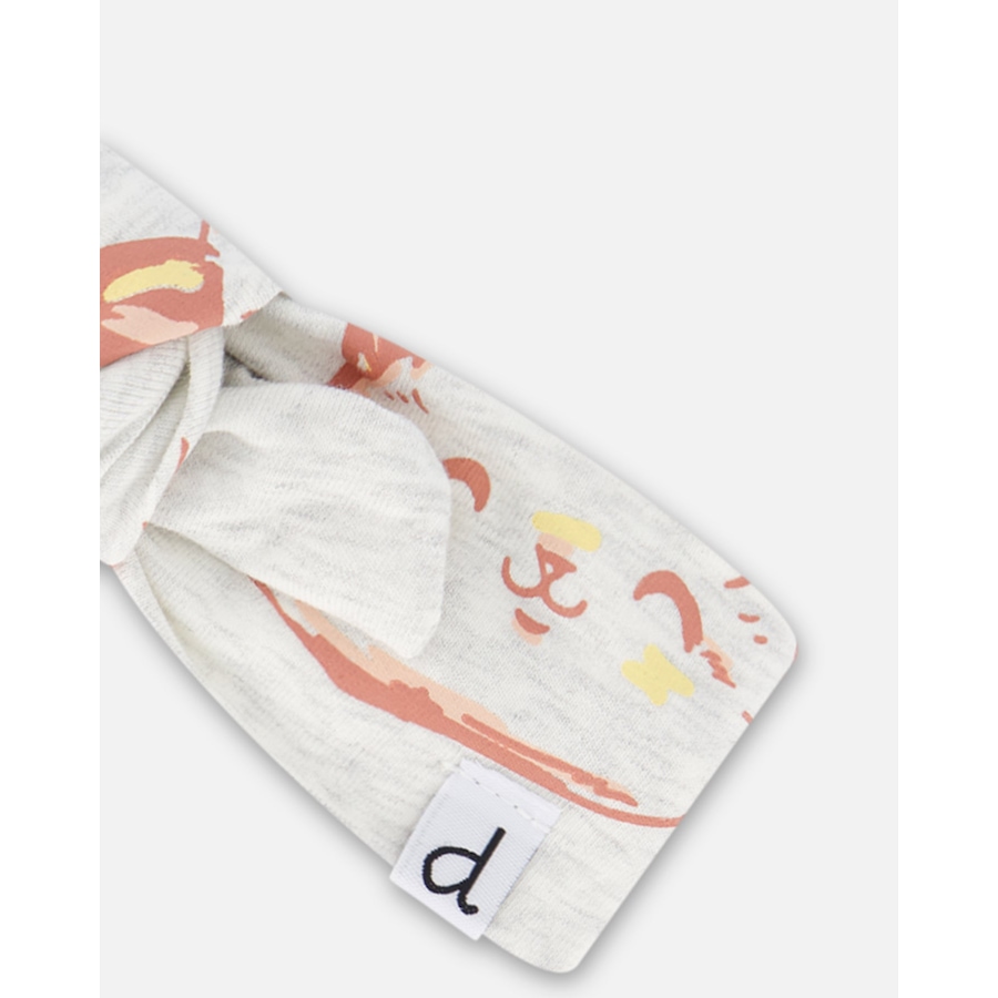 Image 890609_ALTMORE8.jpg, Product 890-609 / Price $14.00, Organic Cotton Headband Heather Beige With Printed Cat from Deux par Deux on TSC.ca's Fashion department