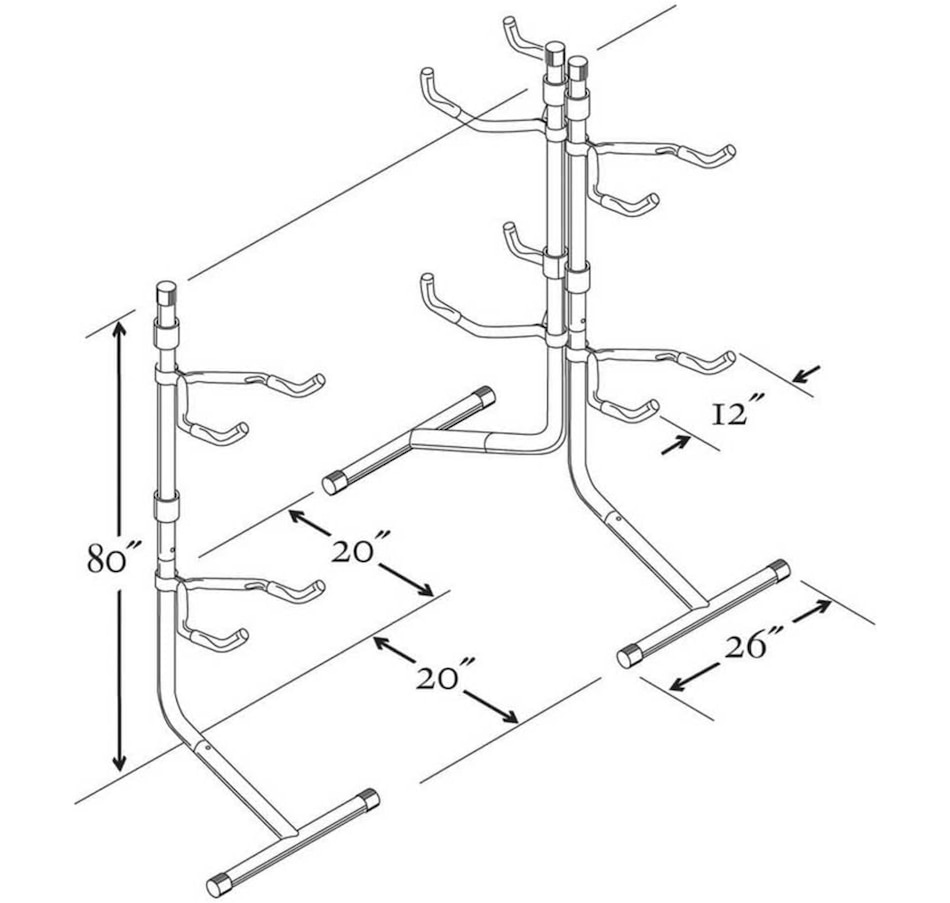 Image 891048_ALTMORE3.jpg, Product 891-048 / Price $259.99, Saris Bike Bunk Bicycle Stand, In-Home Bike Stand with Adjustable Arms, 2 Bikes from Saris on TSC.ca's Health & Fitness department