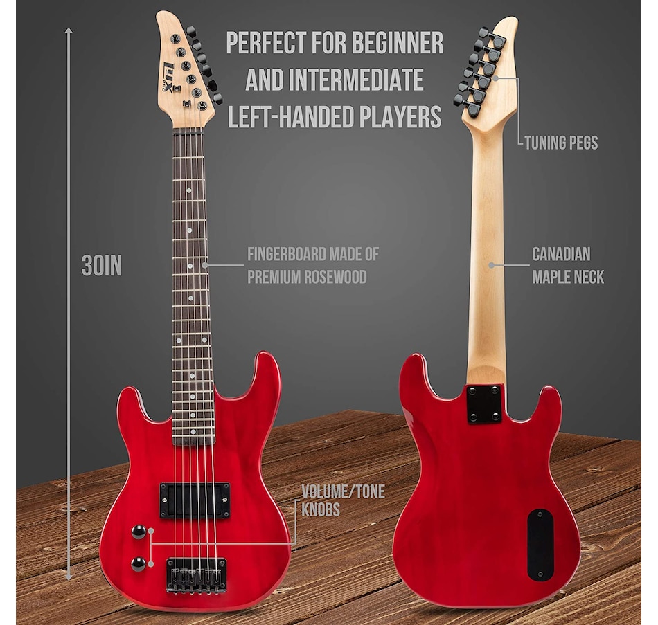 Image 891050_ALTMORE3.jpg, Product 891-050 / Price $239.99, LyxPro Electric Guitar Kit, 30” Left Handed Electric Guitar & Electric Guitar Accessories, Red from LyxPro on TSC.ca's Toys & Hobbies department