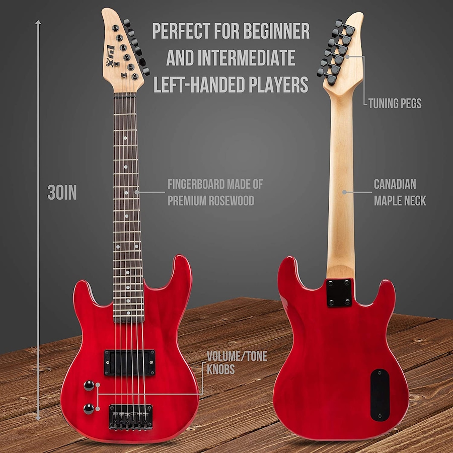 Image 891050_ALTMORE3.jpg, Product 891-050 / Price $239.99, LyxPro Electric Guitar Kit, 30” Left Handed Electric Guitar & Electric Guitar Accessories, Red from LyxPro on TSC.ca's Toys & Hobbies department