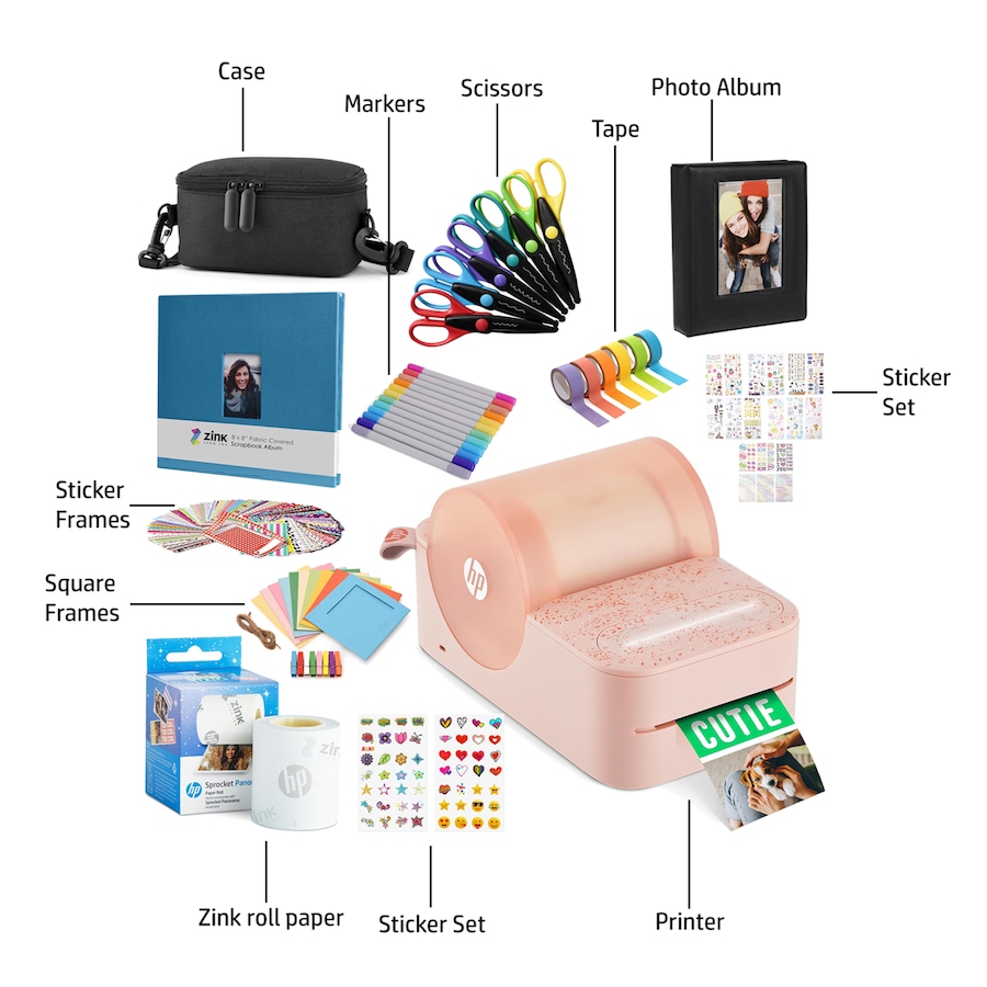 Image 891058_ALTMORE11.jpg, Product 891-058 / Price $334.99, HP Sprocket Panorama Instant Label Printer & Photo Printer Craft Bundle - Grey from HP - Hewlett Packard on TSC.ca's Toys & Hobbies department