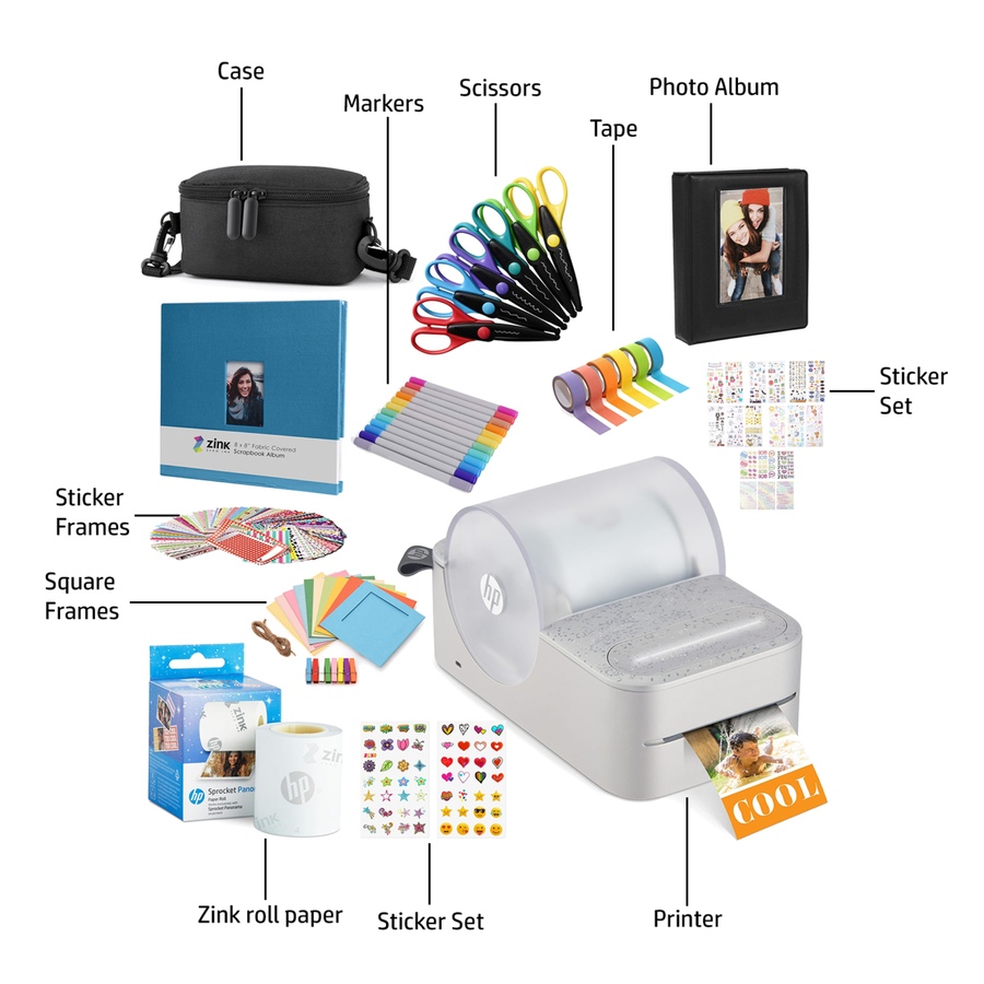 Image 891058_ALTMORE4.jpg, Product 891-058 / Price $334.99, HP Sprocket Panorama Instant Label Printer & Photo Printer Craft Bundle - Grey from HP - Hewlett Packard on TSC.ca's Toys & Hobbies department