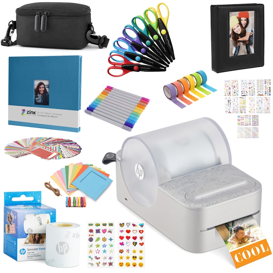 Image 891058_ST01.jpg, Product 891-058 / Price $334.99, HP Sprocket Panorama Instant Label Printer & Photo Printer Craft Bundle - Grey from HP - Hewlett Packard on TSC.ca's Toys & Hobbies department