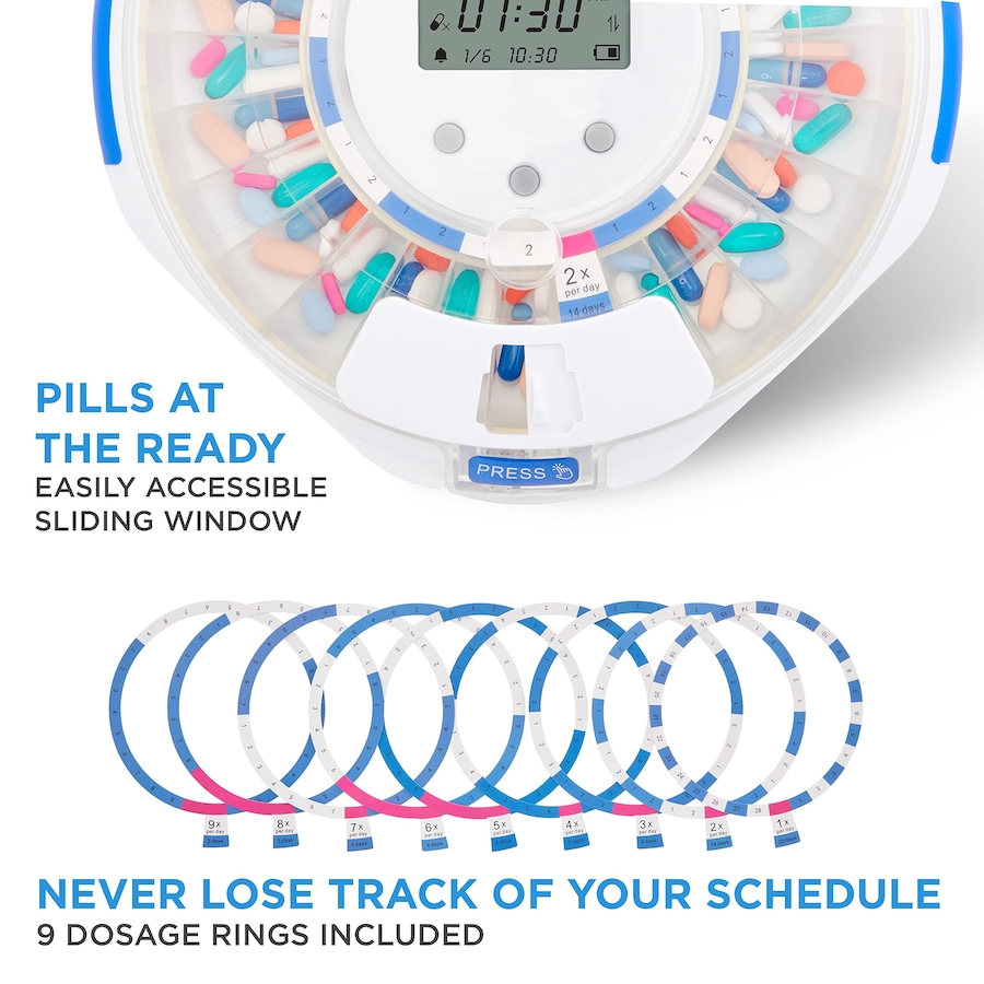 Image 891064_ALTMORE4.jpg, Product 891-064 / Price $285.99, LiveFine Smart WiFi 28-Day Automatic Pill Dispenser with Lock & Alarm, Clear Lid from LiveFine on TSC.ca's department