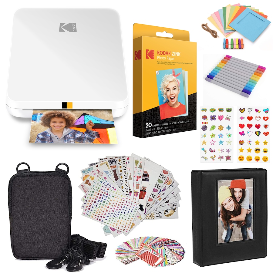 Image 891076_ST01.jpg, Product 891-076 / Price $189.99, Kodak Step Slim Mobile Instant Photo Printer 2x3" (White) & Zink Photo Paper Starter Bundle from Kodak on TSC.ca's Toys & Hobbies department