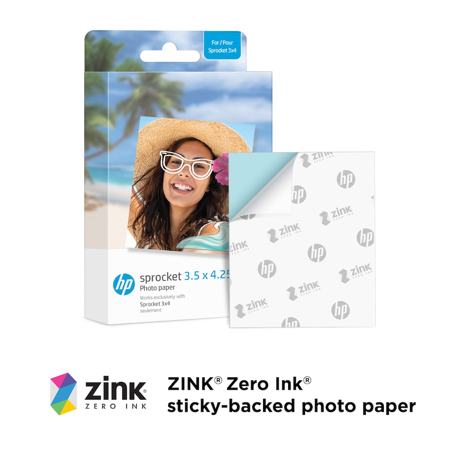 Image 891093_ALTMORE1.jpg, Product 891-093 / Price $99.99, HP Sprocket 3.5 x 4.25” Zink Photo Paper Kit - 50 Pack Zink Paper, Case, Album, Markers & Stickers from HP - Hewlett Packard on TSC.ca's Toys & Hobbies department