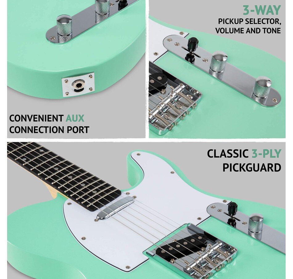 Image 891099_ALTMORE10.jpg, Product 891-099 / Price $189.99, LyxPro 39” Electric Guitar TL Series, Solid Body Guitar W/3-Way Switch & Tone Controls - Green from LyxPro on TSC.ca's Toys & Hobbies department