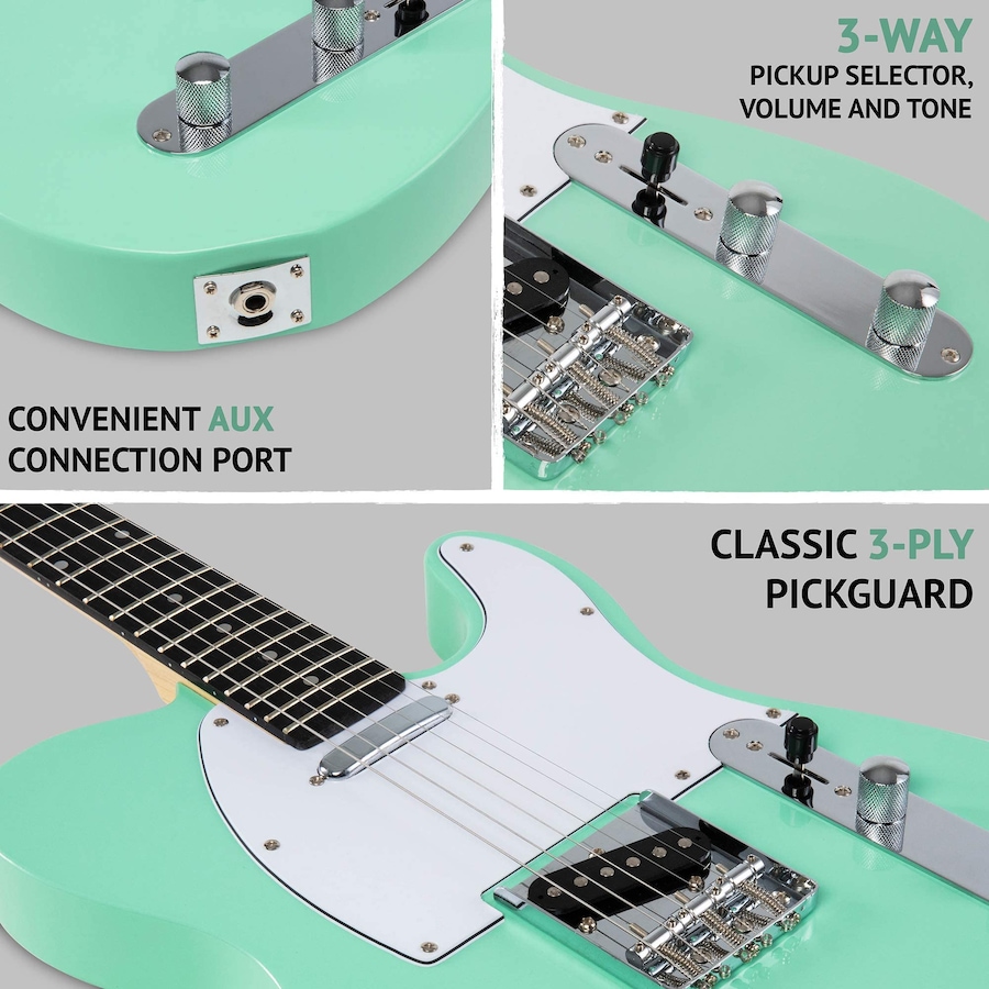 Image 891099_ALTMORE10.jpg, Product 891-099 / Price $189.99, LyxPro 39” Electric Guitar TL Series, Solid Body Guitar W/3-Way Switch & Tone Controls - Green from LyxPro on TSC.ca's Toys & Hobbies department