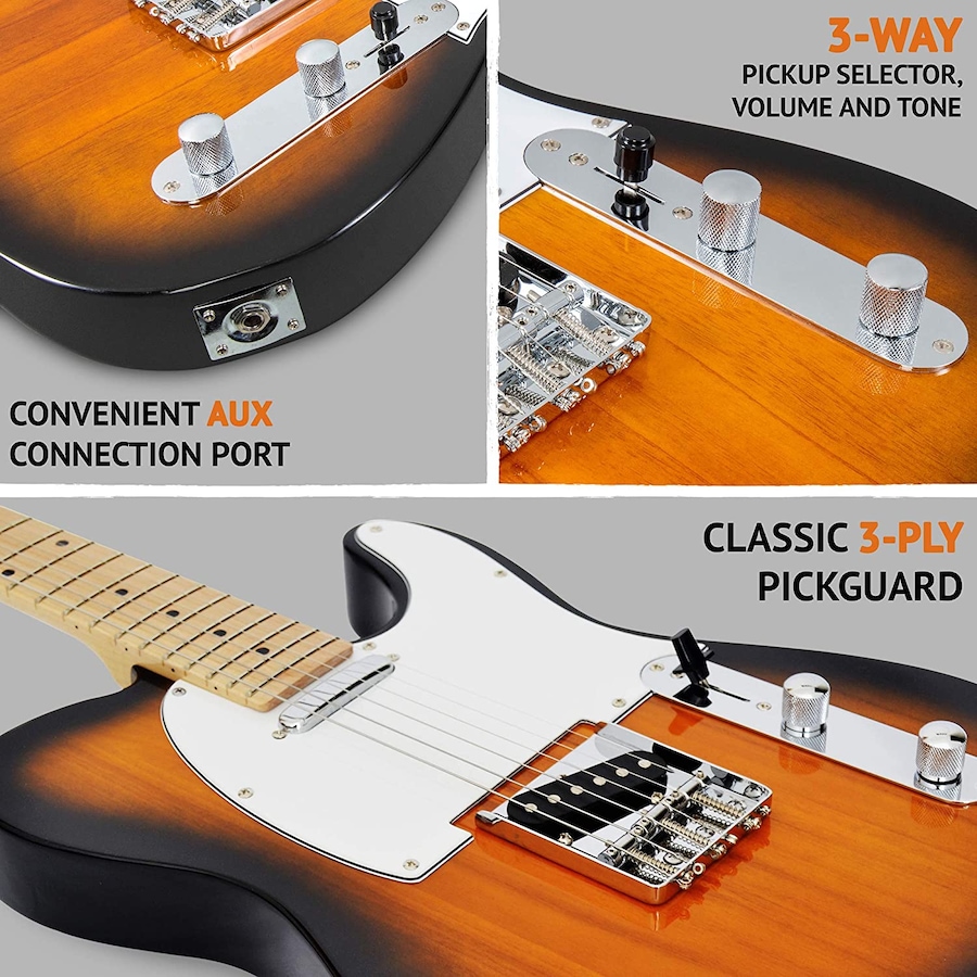Image 891099_ALTMORE21.jpg, Product 891-099 / Price $189.99, LyxPro 39” Electric Guitar TL Series, Solid Body Guitar W/3-Way Switch & Tone Controls - Green from LyxPro on TSC.ca's Toys & Hobbies department