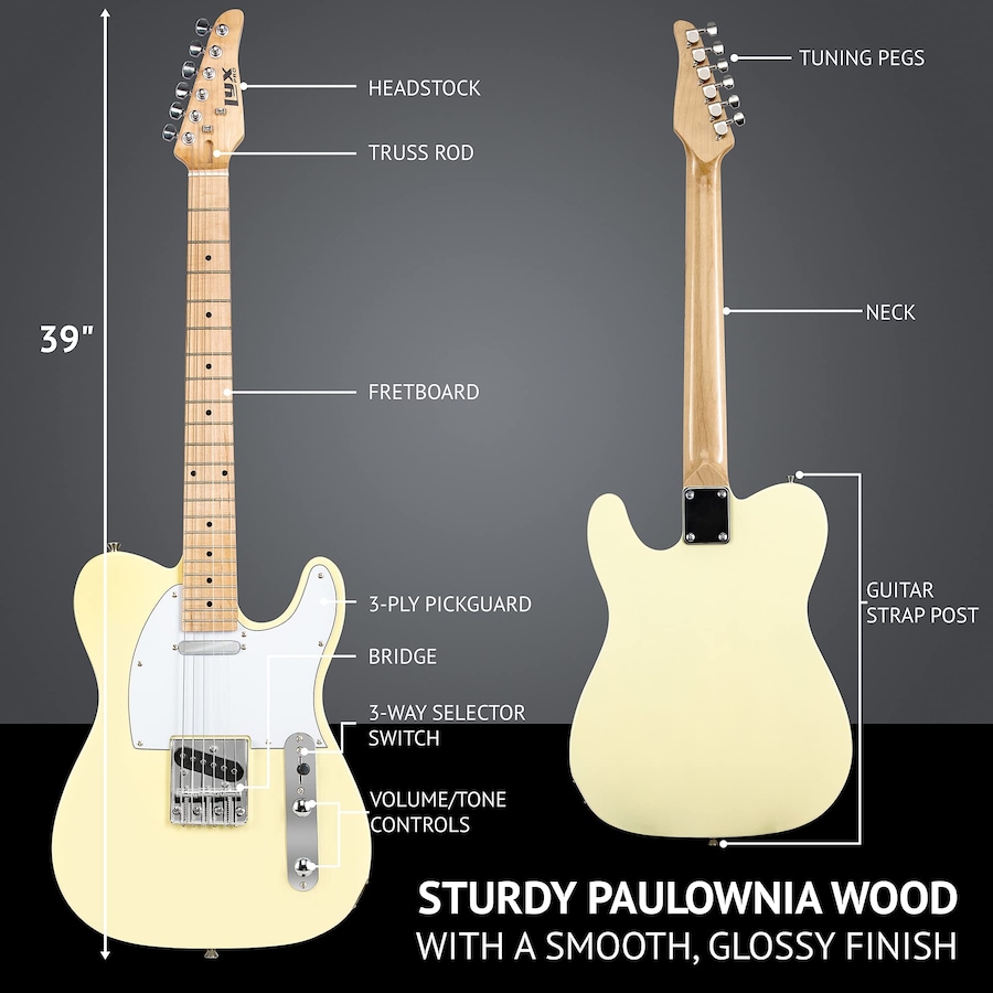 Image 891099_ALTMORE28.jpg, Product 891-099 / Price $189.99, LyxPro 39” Electric Guitar TL Series, Solid Body Guitar W/3-Way Switch & Tone Controls - Green from LyxPro on TSC.ca's Toys & Hobbies department