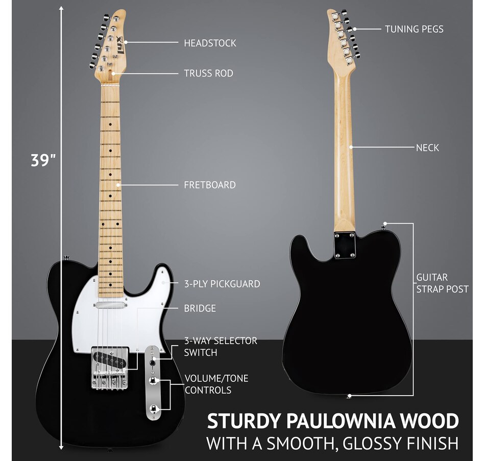 Image 891099_ALTMORE32.jpg, Product 891-099 / Price $189.99, LyxPro 39” Electric Guitar TL Series, Solid Body Guitar W/3-Way Switch & Tone Controls - Green from LyxPro on TSC.ca's Toys & Hobbies department