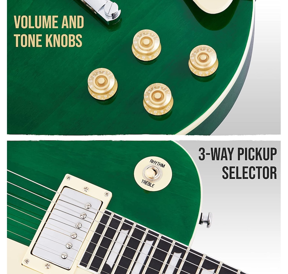 Image 891110_ALTMORE2.jpg, Product 891-110 / Price $299.99, LyxPro 39” SB Series Electric Guitar, Solid Body Guitar W/Tone Controls & 3-Way Pickup - Green from LyxPro on TSC.ca's Toys & Hobbies department