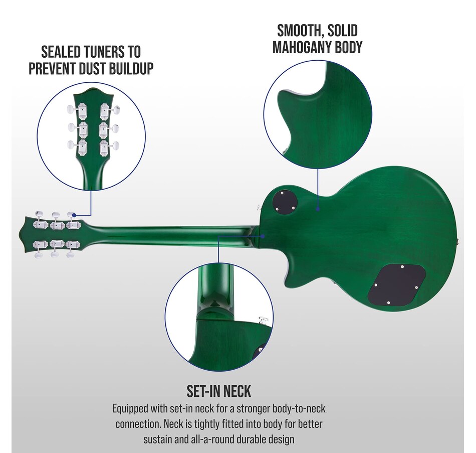 Image 891110_ALTMORE3.jpg, Product 891-110 / Price $299.99, LyxPro 39” SB Series Electric Guitar, Solid Body Guitar W/Tone Controls & 3-Way Pickup - Green from LyxPro on TSC.ca's Toys & Hobbies department