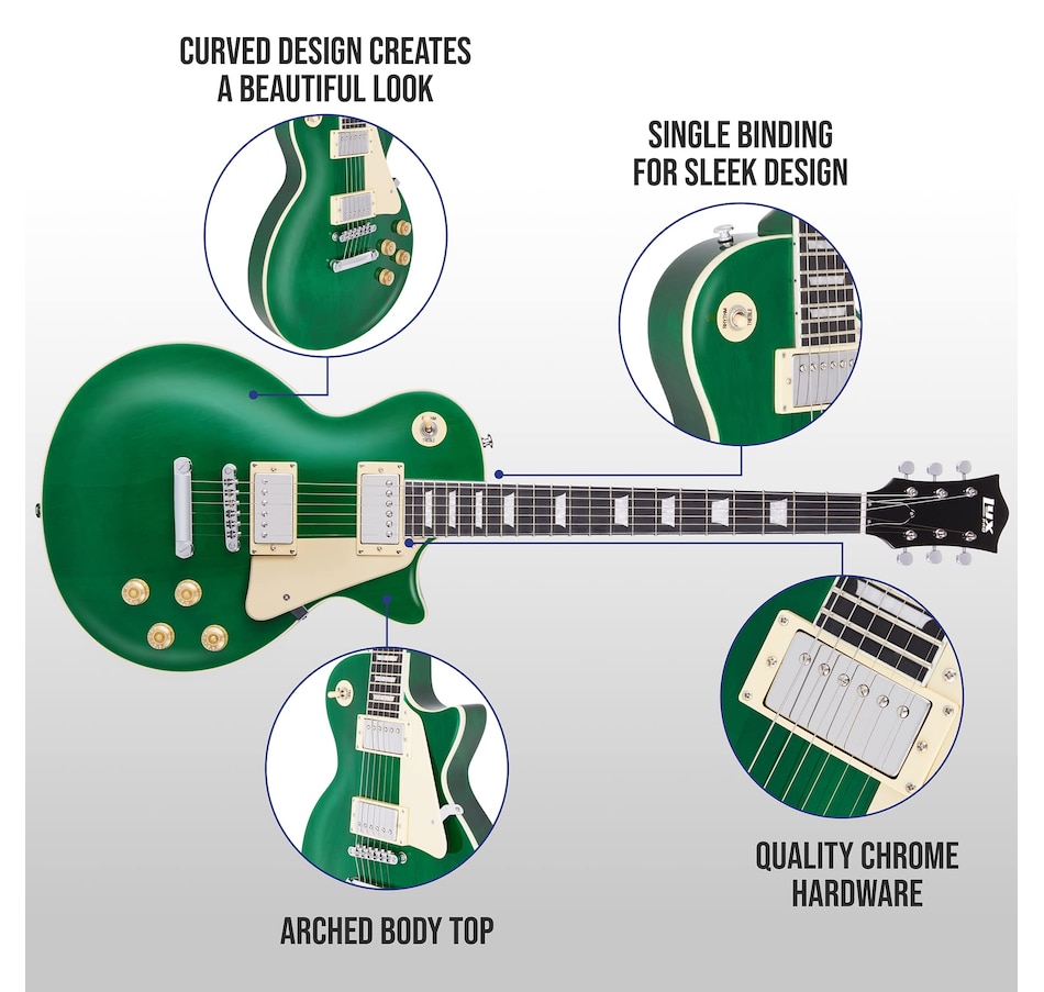 Image 891110_ALTMORE6.jpg, Product 891-110 / Price $299.99, LyxPro 39” SB Series Electric Guitar, Solid Body Guitar W/Tone Controls & 3-Way Pickup - Green from LyxPro on TSC.ca's Toys & Hobbies department