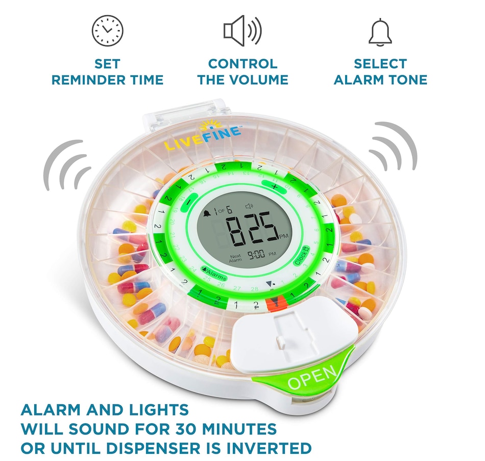Image 891112_ALTMORE1.jpg, Product 891-112 / Price $129.99, LiveFine 28-Day Automatic Pill Dispenser with LCD Display & Key Lock, Clear Lid from LiveFine on TSC.ca's department