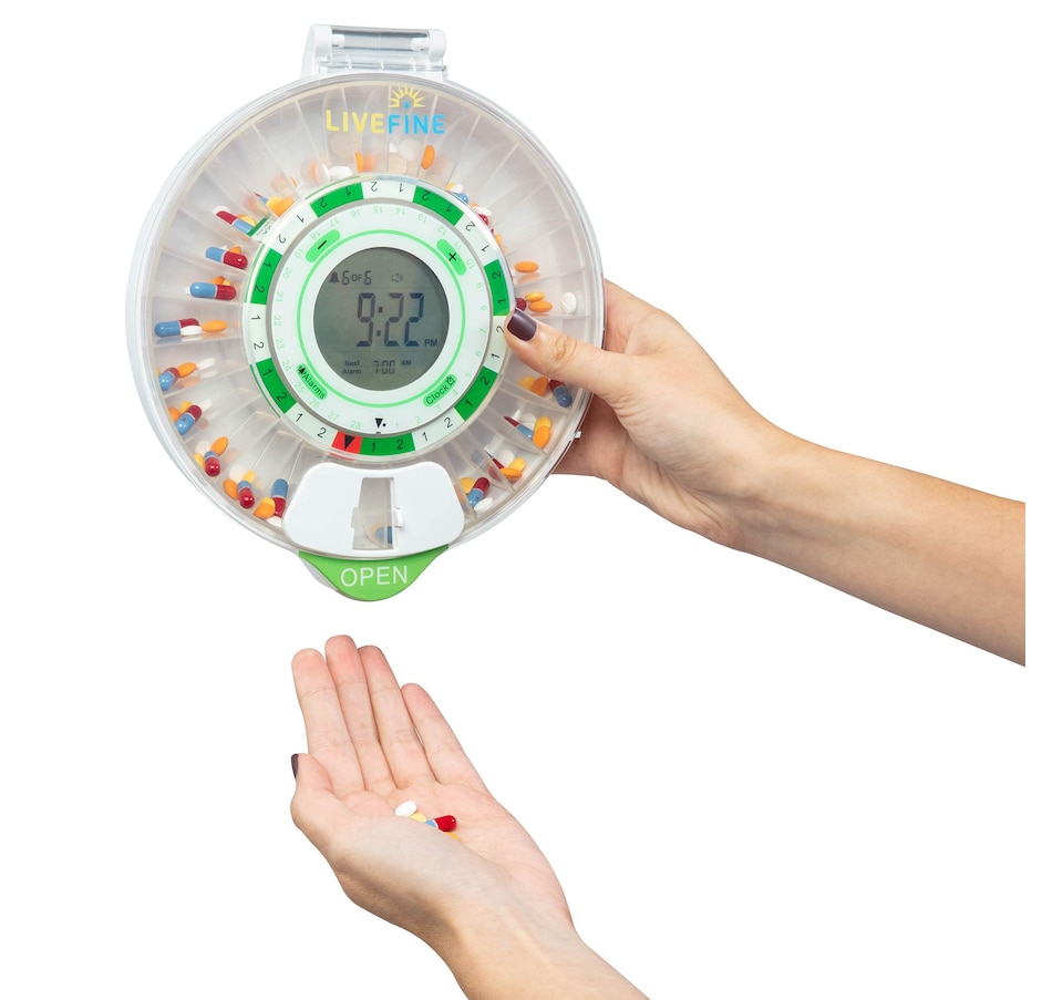 Image 891112_ALTMORE5.jpg, Product 891-112 / Price $129.99, LiveFine 28-Day Automatic Pill Dispenser with LCD Display & Key Lock, Clear Lid from LiveFine on TSC.ca's department