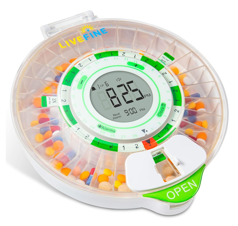 Image 891112_ALTMORE8.jpg, Product 891-112 / Price $129.99, LiveFine 28-Day Automatic Pill Dispenser with LCD Display & Key Lock, Clear Lid from LiveFine on TSC.ca's department