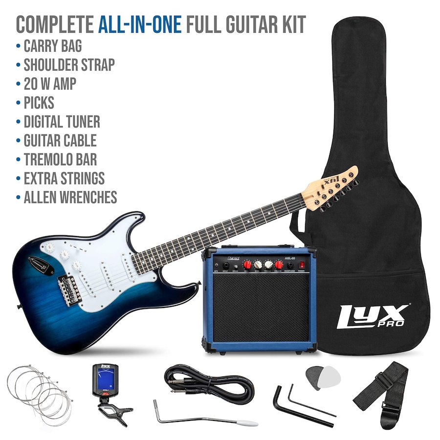 Image 891116_ALTMORE2.jpg, Product 891-116 / Price $239.99, LyxPro Electric Guitar Kit, 39” Left Handed Electric Guitar & Electric Guitar Accessories, Blue from LyxPro on TSC.ca's Toys & Hobbies department