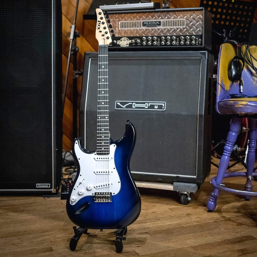 Image 891116_ALTMORE6.jpg, Product 891-116 / Price $239.99, LyxPro Electric Guitar Kit, 39” Left Handed Electric Guitar & Electric Guitar Accessories, Blue from LyxPro on TSC.ca's Toys & Hobbies department