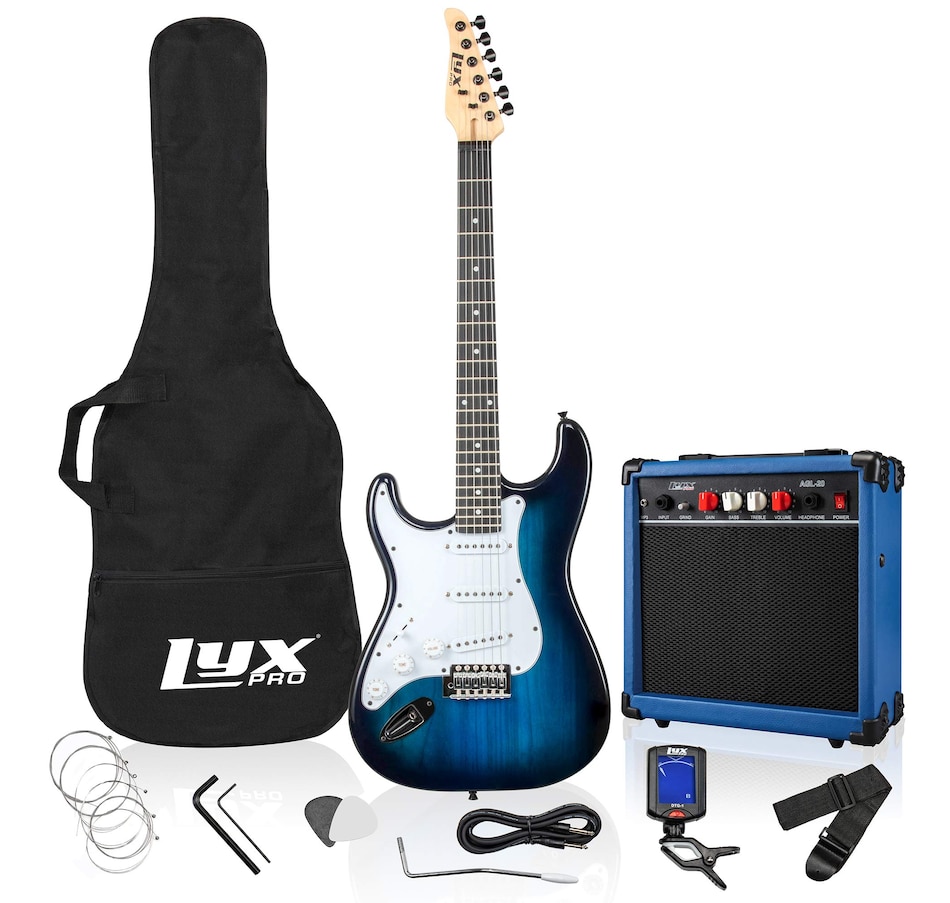 LyxPro Electric Guitar Kit, 39" Left Handed Electric Guitar & Electric Guitar Accessories, Blue
