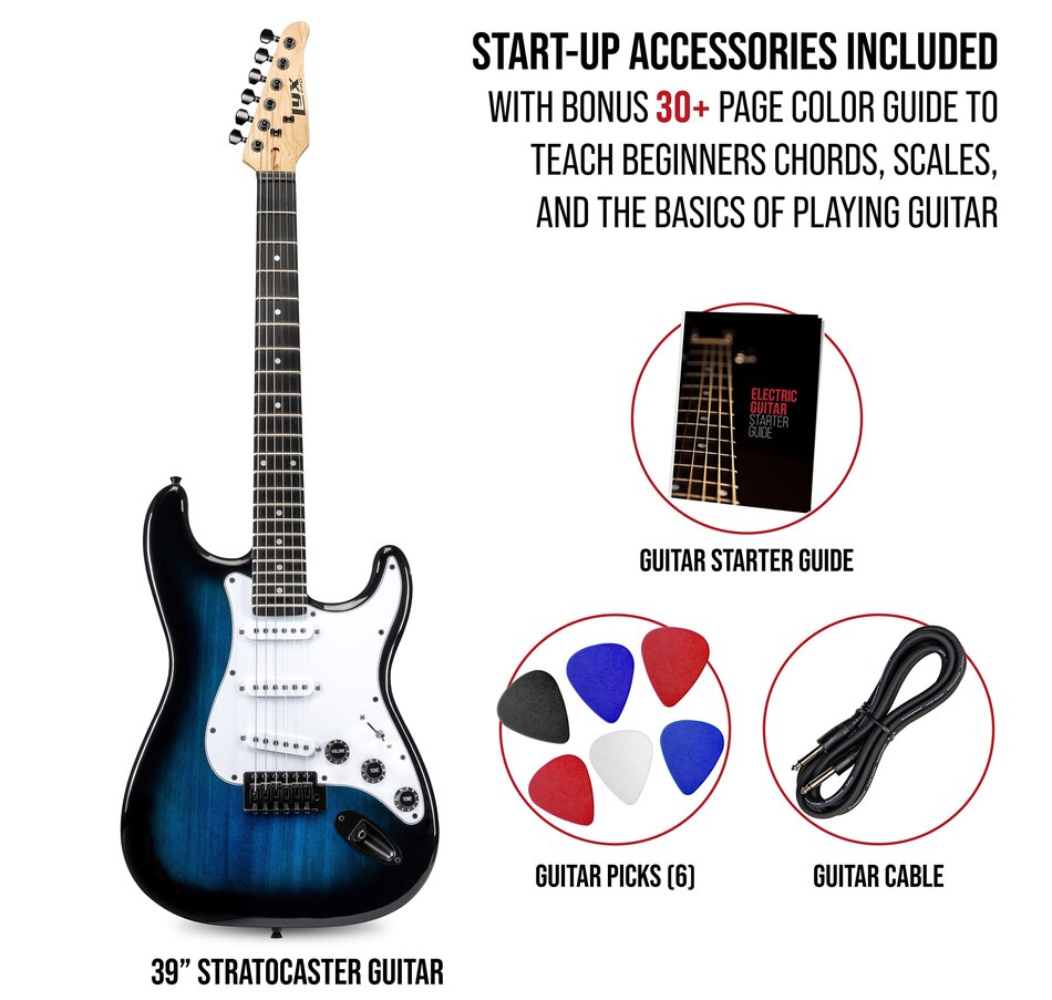 Image 891120_ALTMORE18.jpg, Product 891-120 / Price $169.99, LyxPro CS 39” Electric Guitar Kit for Beginner with Amp Cable, 6 Picks & Guide - Sunburst from LyxPro on TSC.ca's Toys & Hobbies department
