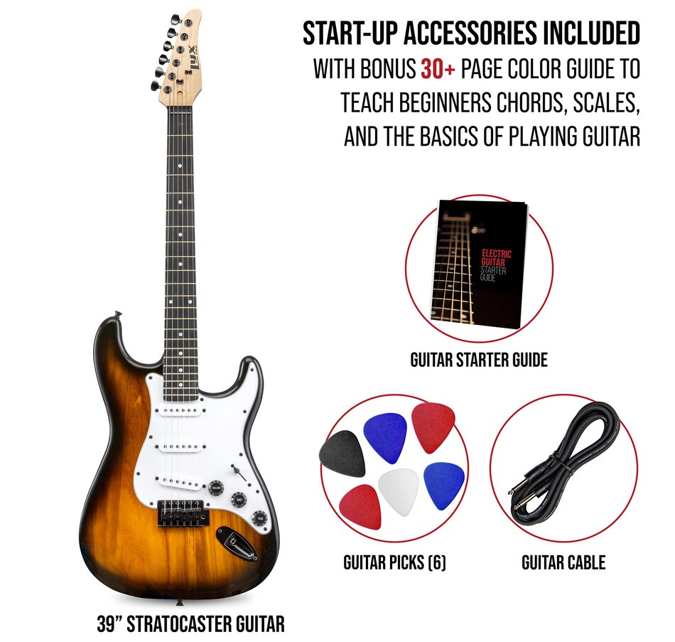 Image 891120_ALTMORE2.jpg, Product 891-120 / Price $169.99, LyxPro CS 39” Electric Guitar Kit for Beginner with Amp Cable, 6 Picks & Guide - Sunburst from LyxPro on TSC.ca's Toys & Hobbies department