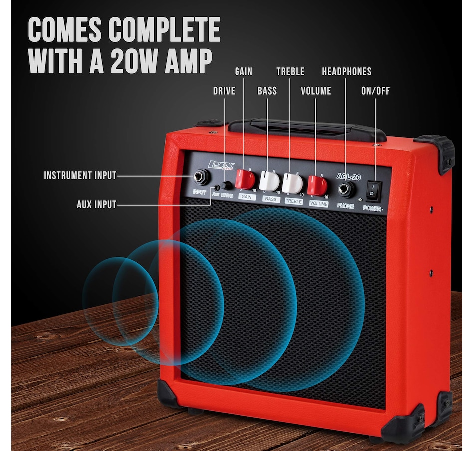 Image 891122_ALTMORE15.jpg, Product 891-122 / Price $239.99, LyxPro Electric Guitar Kit, 39” Electric Guitar with Amp & Electric Guitar Accessories, Sunburst from LyxPro on TSC.ca's Toys & Hobbies department
