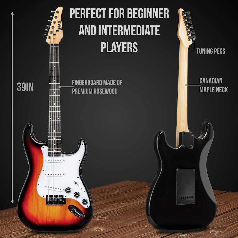 Image 891122_ALTMORE2.jpg, Product 891-122 / Price $239.99, LyxPro Electric Guitar Kit, 39” Electric Guitar with Amp & Electric Guitar Accessories, Sunburst from LyxPro on TSC.ca's Toys & Hobbies department