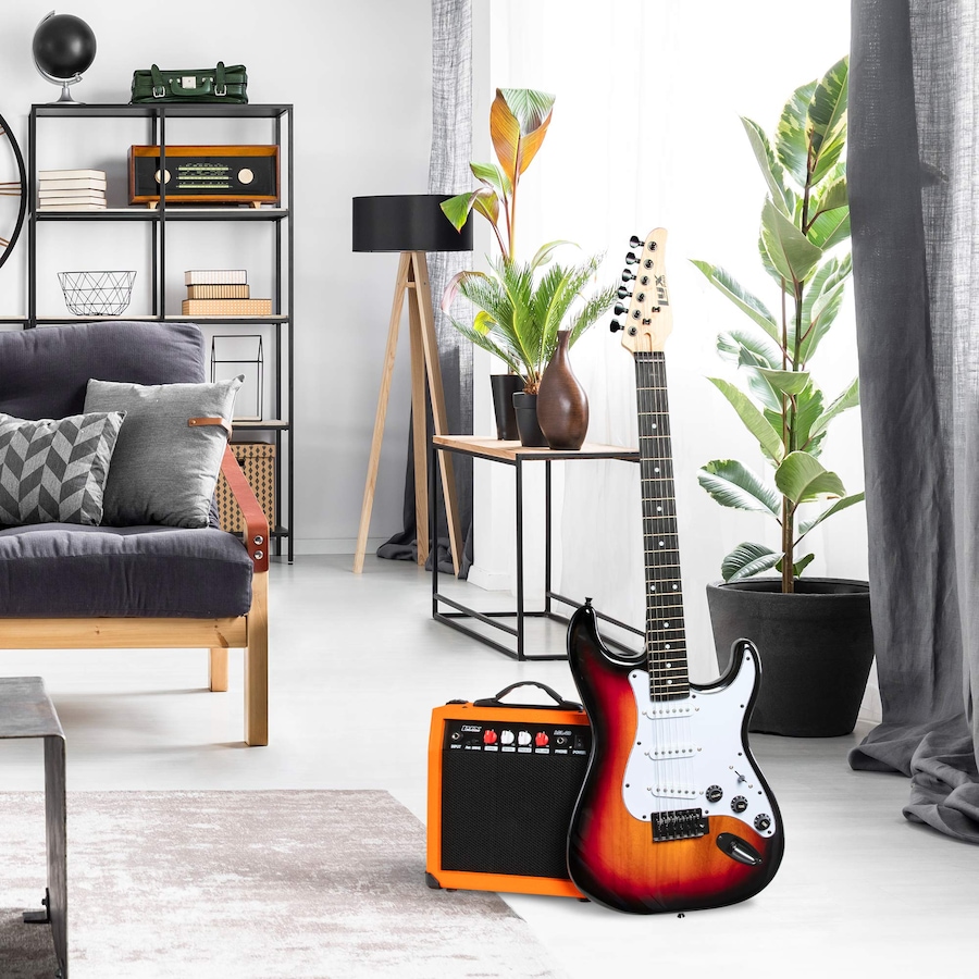 Image 891122_ALTMORE6.jpg, Product 891-122 / Price $239.99, LyxPro Electric Guitar Kit, 39” Electric Guitar with Amp & Electric Guitar Accessories, Sunburst from LyxPro on TSC.ca's Toys & Hobbies department