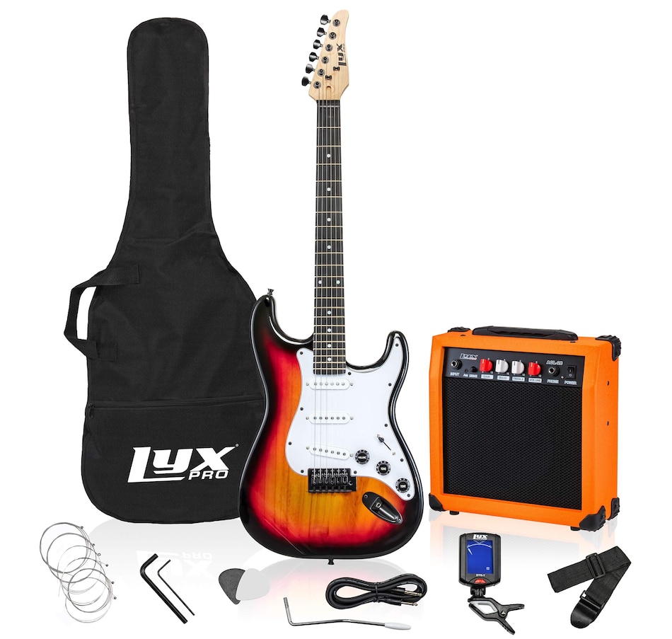 Image 891122_ST01.jpg, Product 891-122 / Price $239.99, LyxPro Electric Guitar Kit, 39” Electric Guitar with Amp & Electric Guitar Accessories, Sunburst from LyxPro on TSC.ca's Toys & Hobbies department