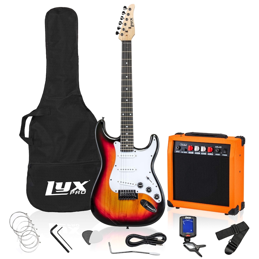 Image 891122_ST01.jpg, Product 891-122 / Price $239.99, LyxPro Electric Guitar Kit, 39” Electric Guitar with Amp & Electric Guitar Accessories, Sunburst from LyxPro on TSC.ca's Toys & Hobbies department