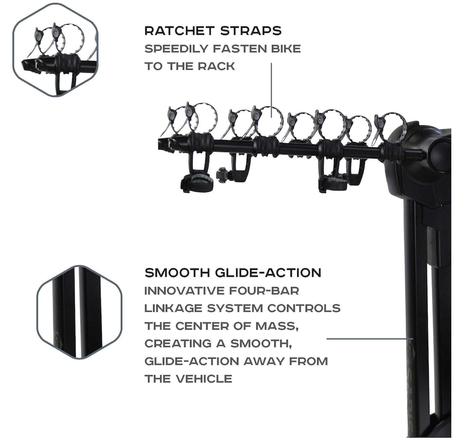 Image 891127_ALTMORE10.jpg, Product 891-127 / Price $701.99, Saris Glide EX Hitch Bike Rack - One-handed Trigger Release Glide Operation 4 Bike Hitch Rack from Saris on TSC.ca's Health & Fitness department