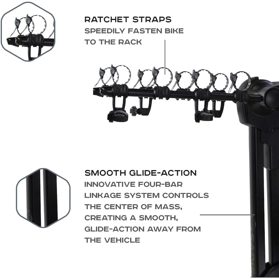 Image 891127_ALTMORE10.jpg, Product 891-127 / Price $701.99, Saris Glide EX Hitch Bike Rack - One-handed Trigger Release Glide Operation 4 Bike Hitch Rack from Saris on TSC.ca's Health & Fitness department